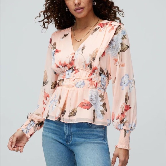 Peony Blouse with a corseted look and peplum cut WHBM - Picture 1 of 7